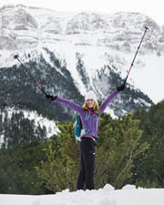 woman on a snow-capped mountain