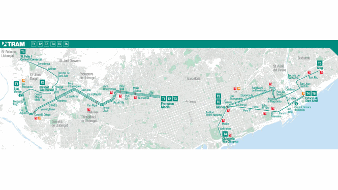 Mapa Tram