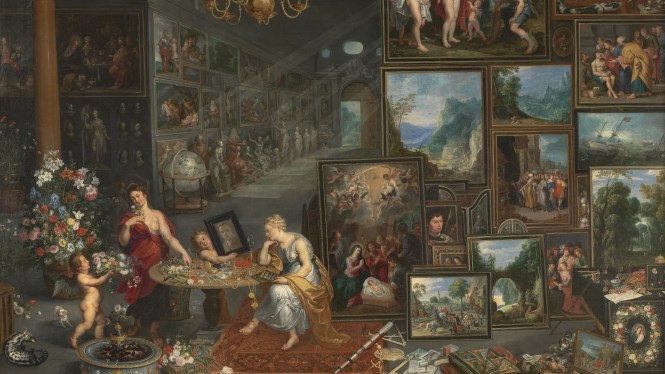 imatge de l'obra de Jan Brueghel el Vell (i altres), La Vista i l'Olfacte, c. 1620. Oli sobre tela. © Museo Nacional del Prado. Arxiu Fotogràfic